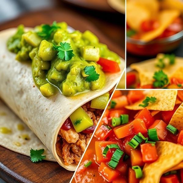 Loaded burrito with guacamole