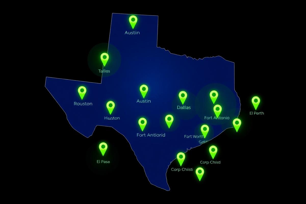 Texas delivery map